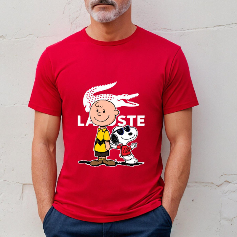 Charlie Brown Snoopy Lacoste Fan Gift TShirt03red03redjpg