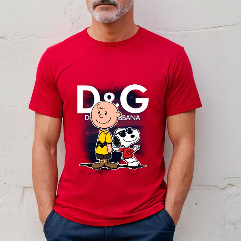 Charlie Brown  Snoopy Dolce  Gabbana Fan Gift TShirt03red03redjpg