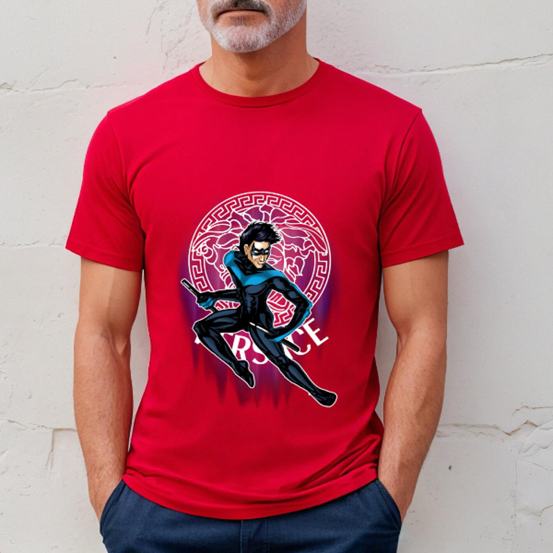 Dick Grayson Nightwing Versace Fan Gift TShirt03red03redjpg