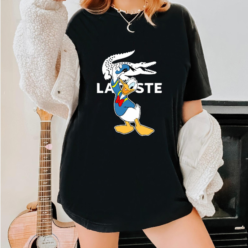 Donald Duck Disney Lacoste Fan Gift TShirt04gblack04gblackjpg