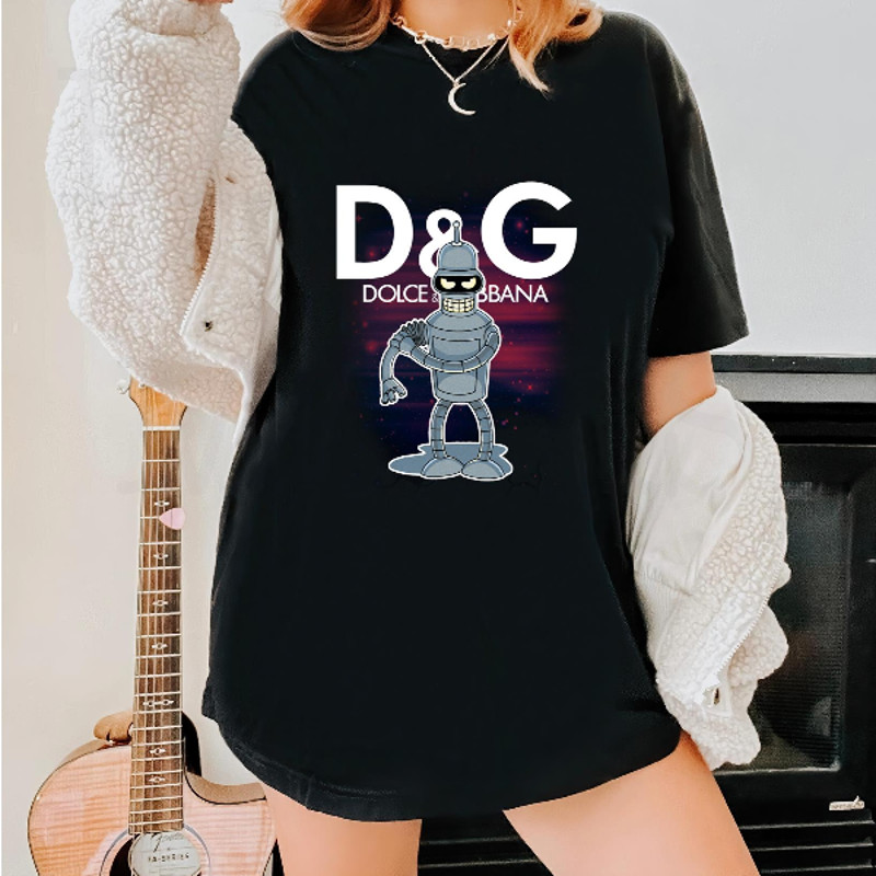 Futurama Bender Dolce Gabbana Fan Gift TShirt04gblack04gblackjpg