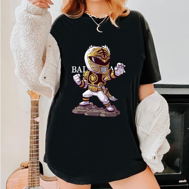 Balenciaga BB Chibi White Ranger Fan Gift TShirt04gblack04gblackjpg