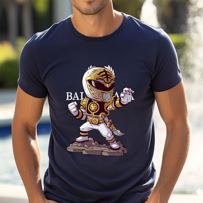 Balenciaga BB Chibi White Ranger Fan Gift TShirt02navy02navyjpg
