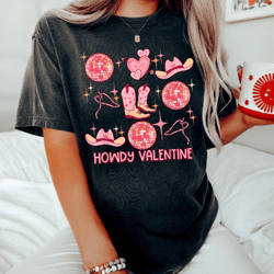 browse our trendy howdy valentine - retro funny western cowgirl shirts, i love you s, couple gifts unisex t-shirt