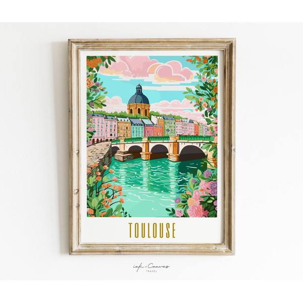 Toulouse Poster France Poster Modern Wall Art Maximalist Decor Toulouse France Travel Poster French Decor Europe Wall Art Unframed Prints.jpg