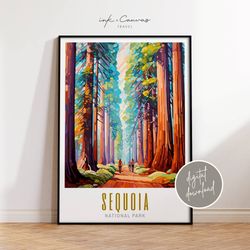 Sequoia National Park Poster California Sequoia Tree Art Maximalist Decor Gift For Nature Lovers Landscape Nature Wall A
