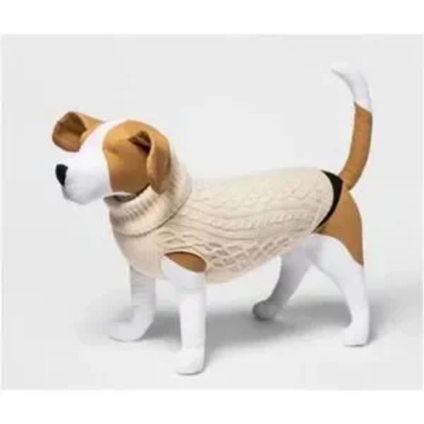 NEW Puppy Dog PET SWEATER LG Cream Knit Boots & Barkley Outfit Up To 80 lb (2).jpg