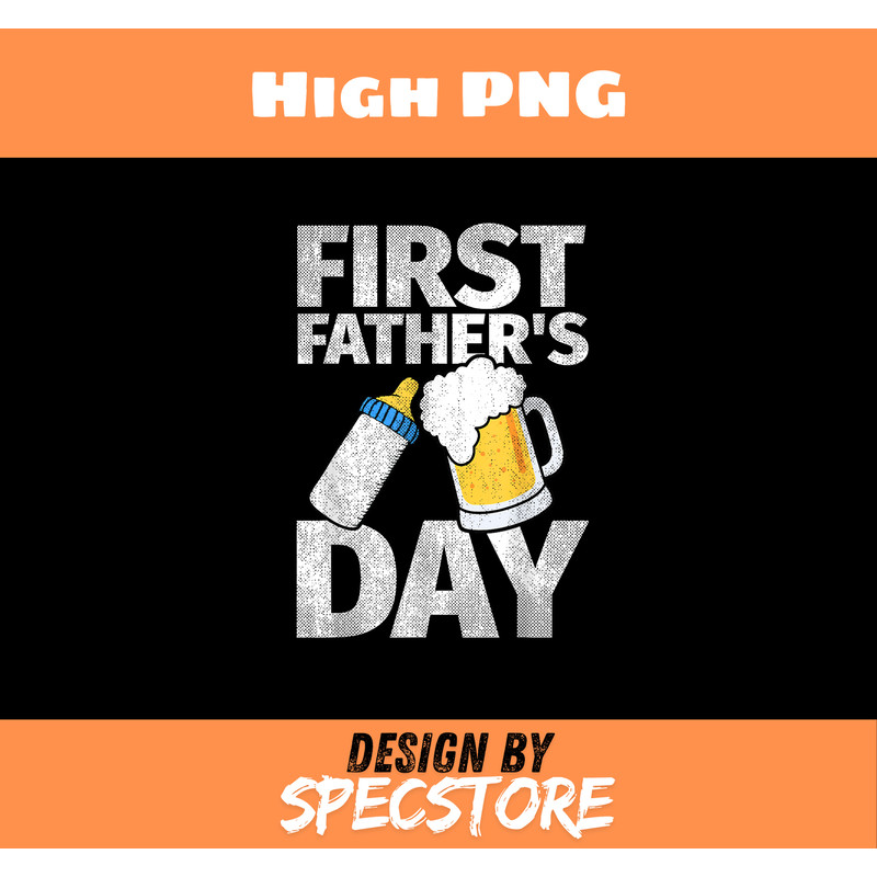 First Fathers Day Gift Beer Baby Bottle Daddy 2024 Dad Joke.jpg