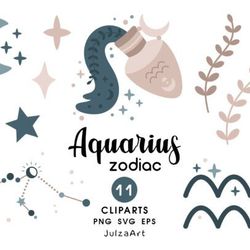 aquarius zodiac sign clipart
