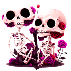 romantic skeletons on valentines day png