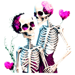 valentines day skeletons celebrating love png