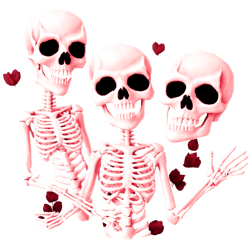 skeletons with hearts for valentines day png