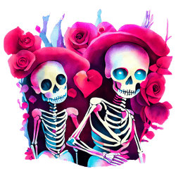 romantic skeletons in love png