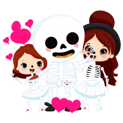skeletons celebrating valentines day png