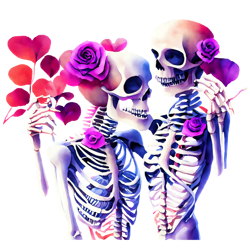 skeletons celebrating valentine's day png