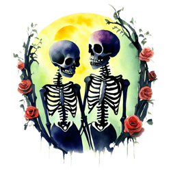 romantic skeletons in love png