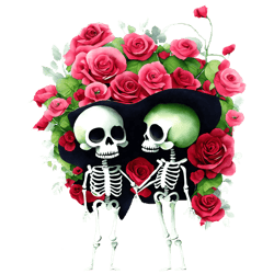 romantic skeletons celebrating valentine's day png