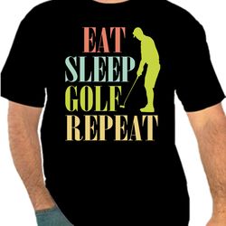 Eat Sleep Golf Repeat  Png 300 DPI  Golf Shirt To Create Design Instant Download