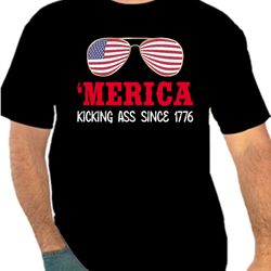 Merica Kicking Ass Since 1776 National Independence Day Png 300 DPI To Create USA Design Instant Download