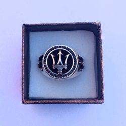 Maserati Ring Silver 925 Maserati Logo Sterling Silver Ring Genuine Solid Silver Car Best Gift For Him And Her