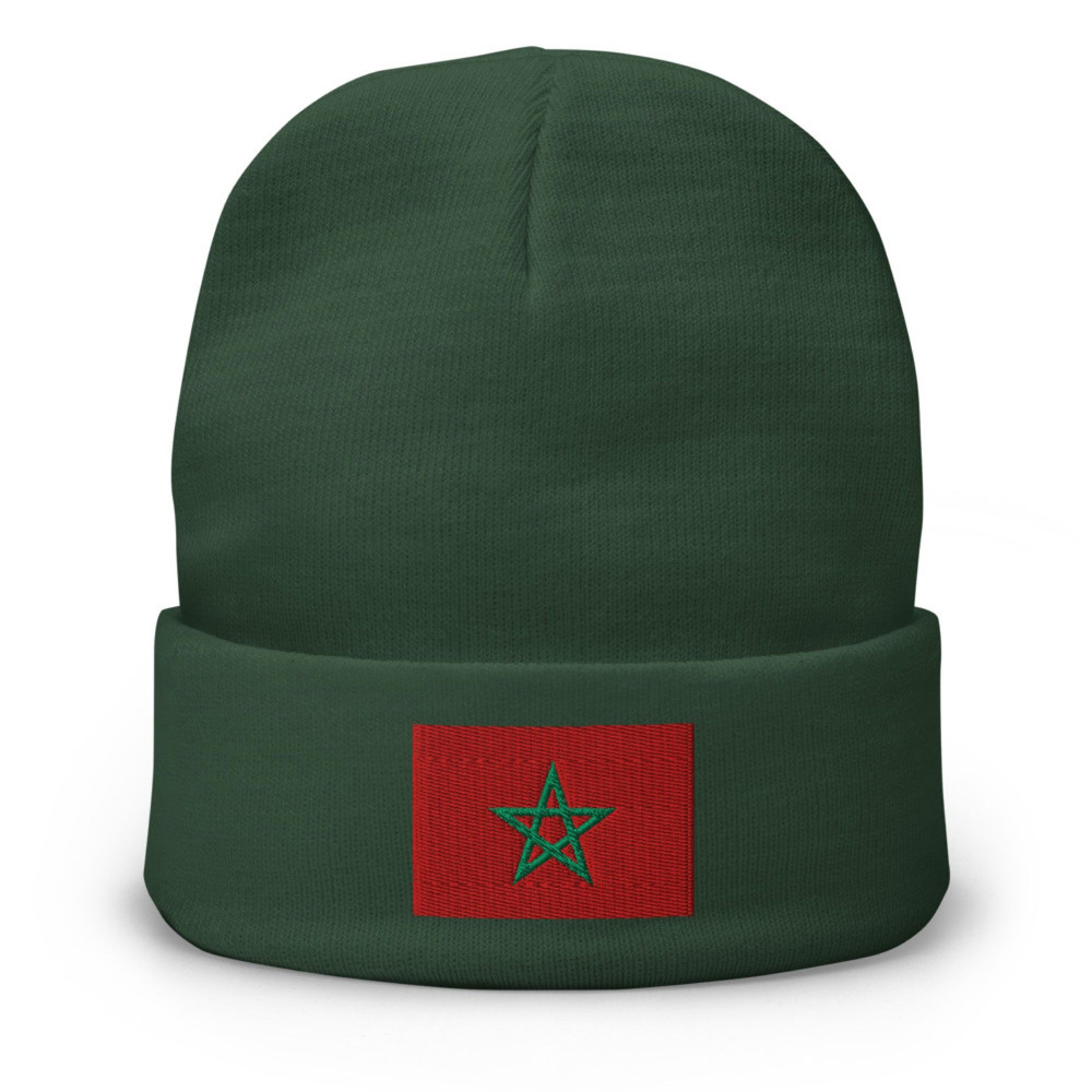 Morocco Flag Cool Knitted Hat Beanie Winter Hats Moroccan Flag Beanies For Men And Women Gifts Knit 3