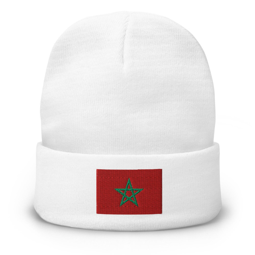 Morocco Flag Cool Knitted Hat Beanie Winter Hats Moroccan Flag Beanies For Men And Women Gifts Knit 6