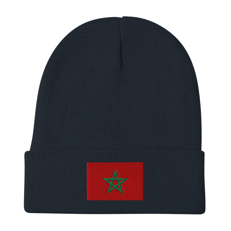 Beanie Cool Knitted Hat Beanie Winter Hats Moroccan Flag Beanies Knit Beanie Flag Moorish Gift For 2