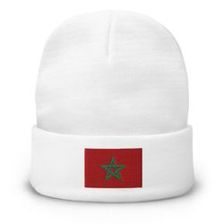 beanie cool knitted hat beanie winter hats moroccan flag beanies knit beanie flag moorish gift for men and women