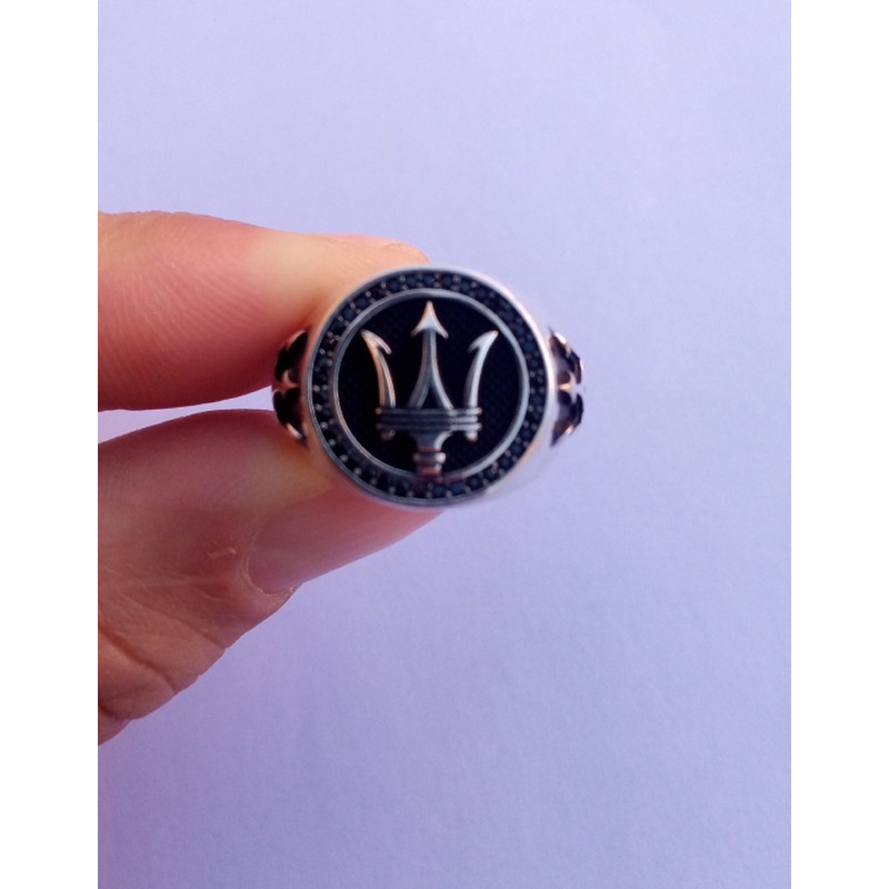 Maserati Ring Silver 925 Maserati Logo Sterling Silver Ring Genuine Solid Silver Car Best Gift For  1