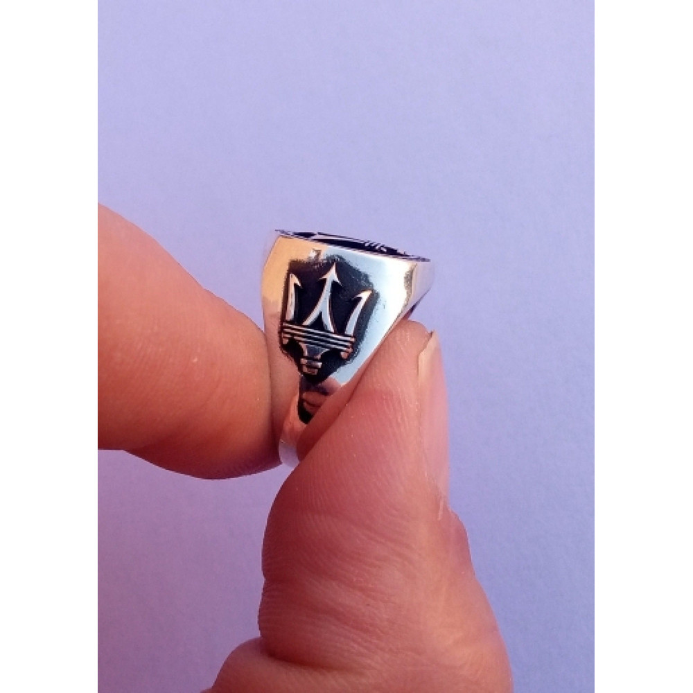 Maserati Ring Silver 925 Maserati Logo Sterling Silver Ring Genuine Solid Silver Car Best Gift For  2