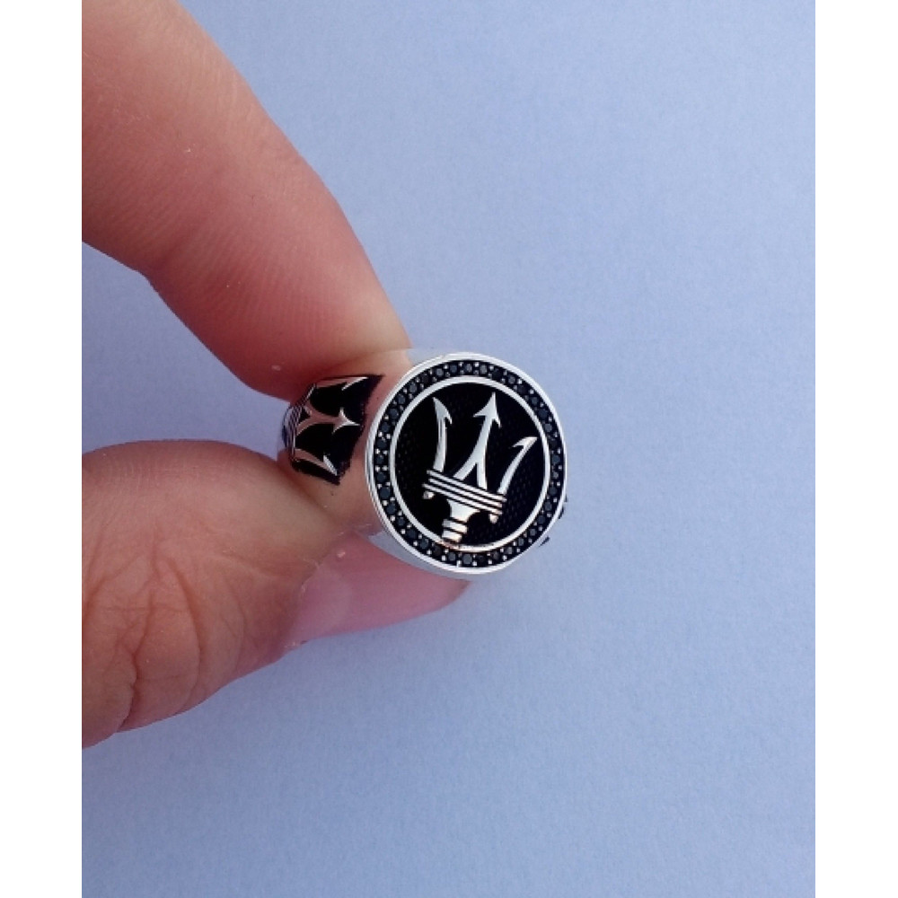 Maserati Ring Silver 925 Maserati Logo Sterling Silver Ring Genuine Solid Silver Car Best Gift For  3