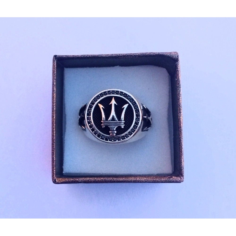 Maserati Ring Silver 925 Maserati Logo Sterling Silver Ring Genuine Solid Silver Car Best Gift For  0