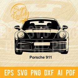 porsche 911 svg - classic car vector clipart svg | muscle car cut ready clip art cricut file dxf, png, eps