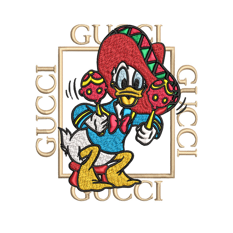 Daisy Donald Duck Gucci Embroidery design, Disney cartoon Embroidery, cartoon design, Embroidery File, Instant download..jpg