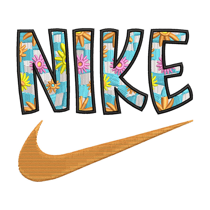 Nike flower embroidery design, Flower embroidery, Nike design, Embroidery shirt, Embroidery file,Digital download.jpg