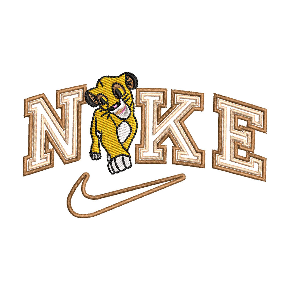 Nike lion child embroidery design, Lion king embroidery,Nike design, Embroidery shirt, Embroidery file, Digital download.jpg