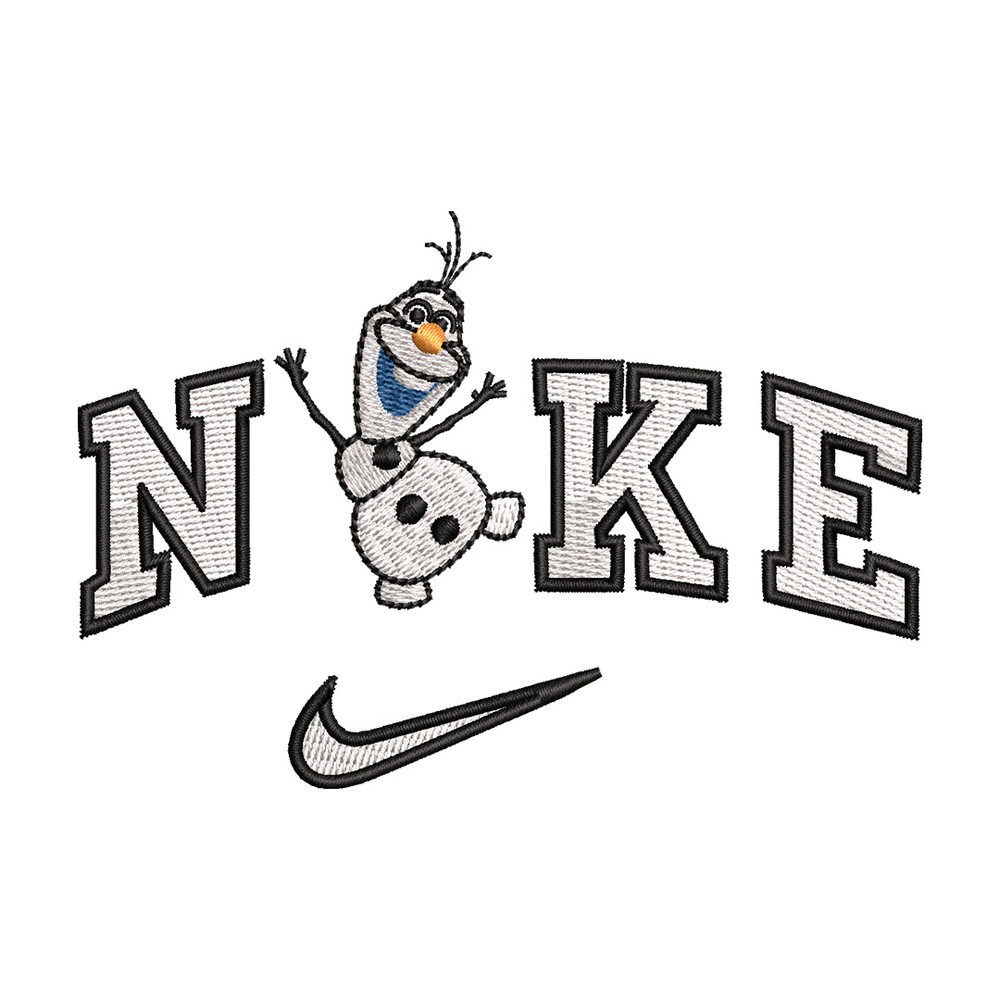 Nike x olaf embroidery design, Disney embroidery, Nike design, Embroidery shirt, Embroidery file, Digital download.jpg