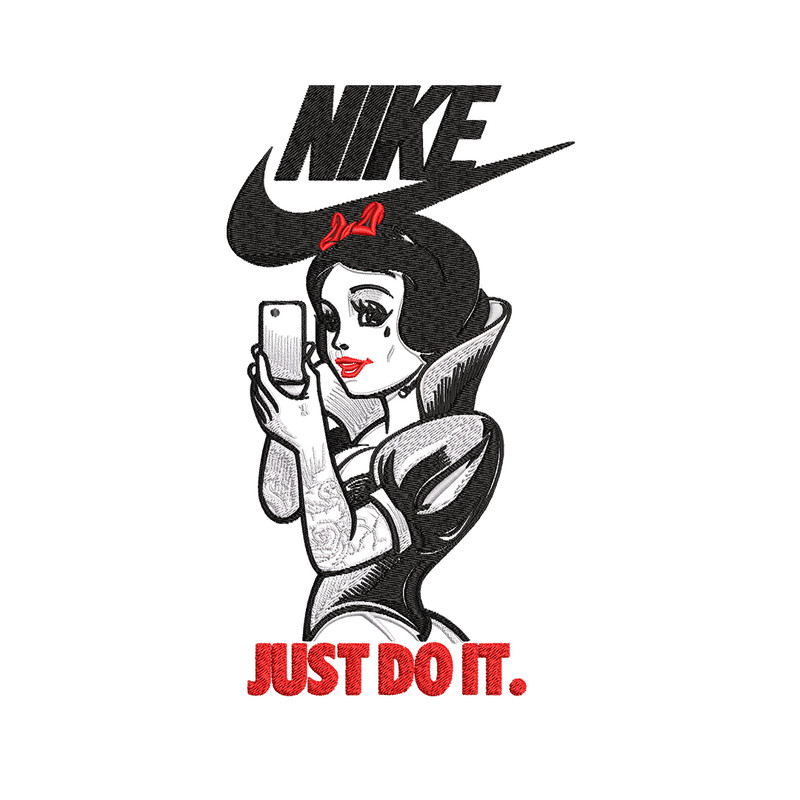 Snow white Nike Embroidery design, Snow white Embroidery, Nike design, Embroidery file, cartoon shirt, Instant download,.jpg