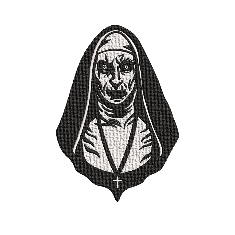 The Nun Embroidery design, The Nun logo Embroidery, Horror design, Embroidery File, logo shirt, Digital download..jpg
