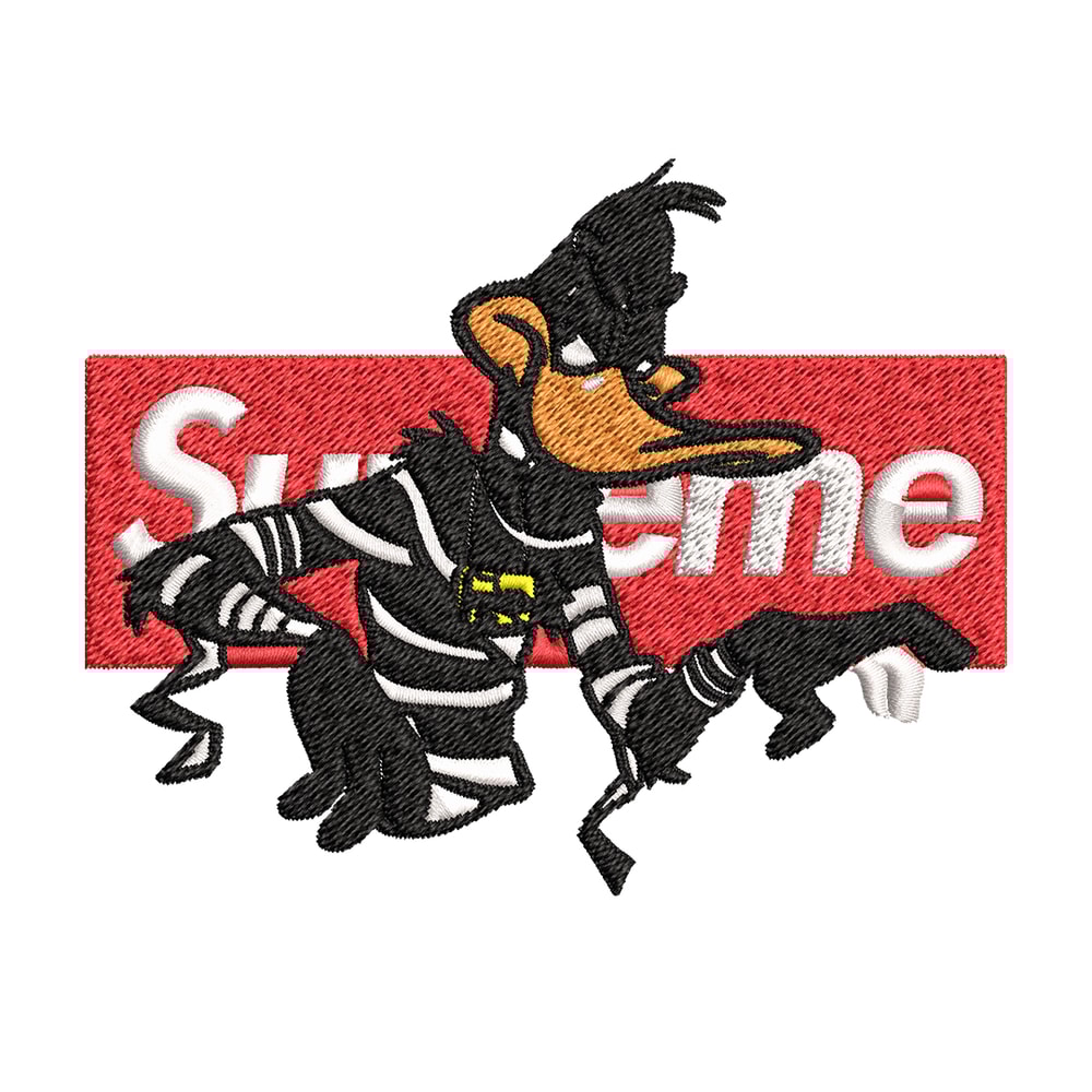 Daffy Duck Supreme Embroidery design, Daffy Duck Embroidery, cartoon design, Embroidery File, Instant download..jpg