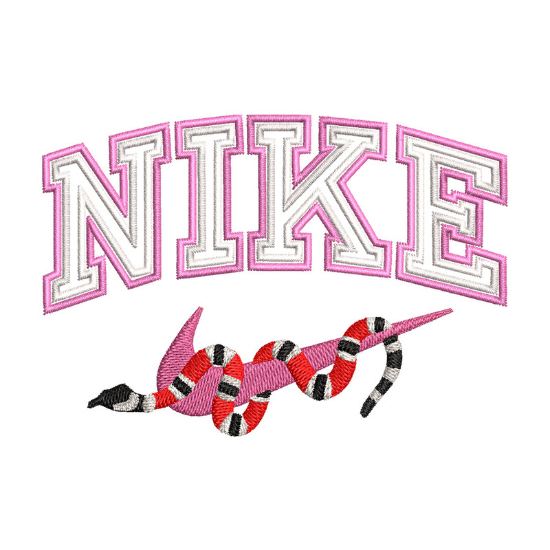 Nike snake embroidery design, Snake embroidery, Nike design, Embroidery shirt, Embroidery file, Digital download.jpg