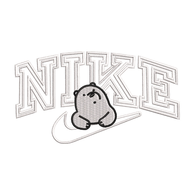Nike white bear embroidery design, Cartoon embroidery, Nike design, Embroidery shirt, Embroidery file,Digital download.jpg