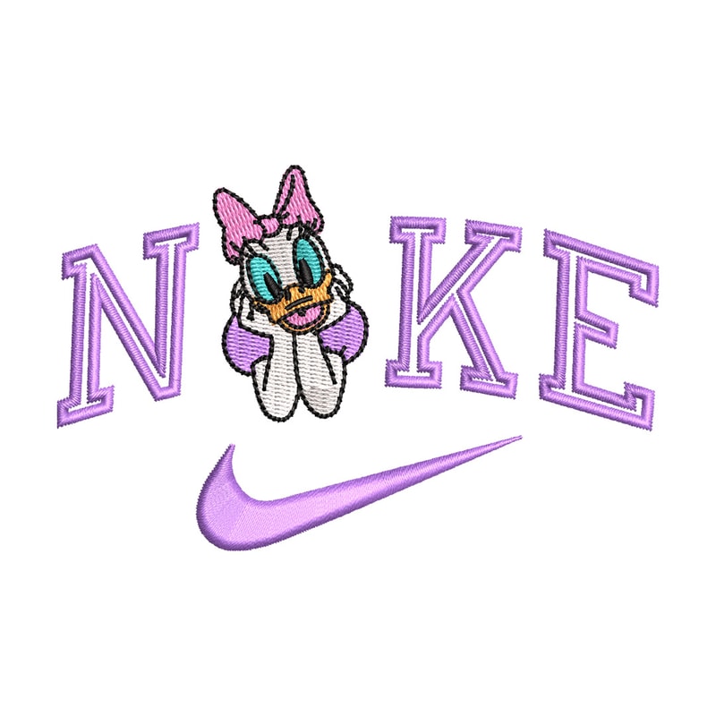 Nike x daisy duck embroidery design, Daisy embroidery, Nike design, Embroidery shirt, Embroidery file, Digital download.jpg