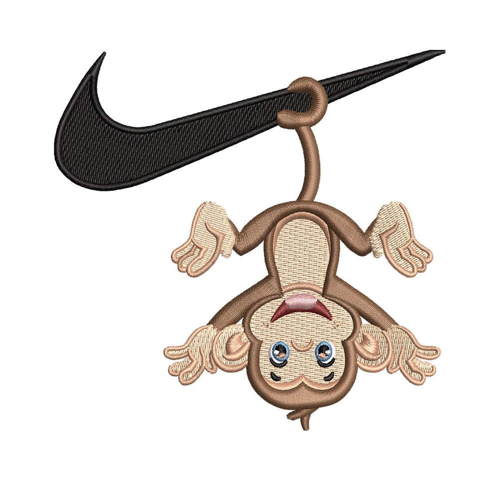 Nike x monkey embroidery design, Monkey embroidery, Nike design, Embroidery shirt, Embroidery file, Digital download.jpg