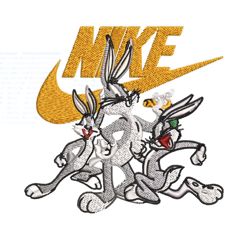 Rabbit cartoon Nike Embroidery design, cartoon Embroidery, Nike design, Embroidery file, logo shirt, Instant download..jpg