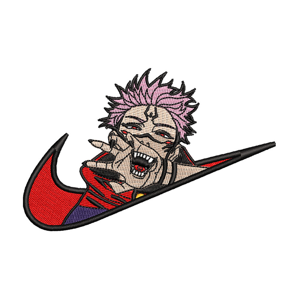 Sukuna nike embroidery design, Jujutsu embroidery, Nike design, Embroidery shirt, Embroidery file, Digital download.jpg