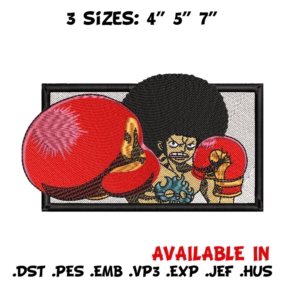 Afro Luffy embroidery design, One Piece embroidery, embroidery file, anime design, anime shirt, Digital download.jpg