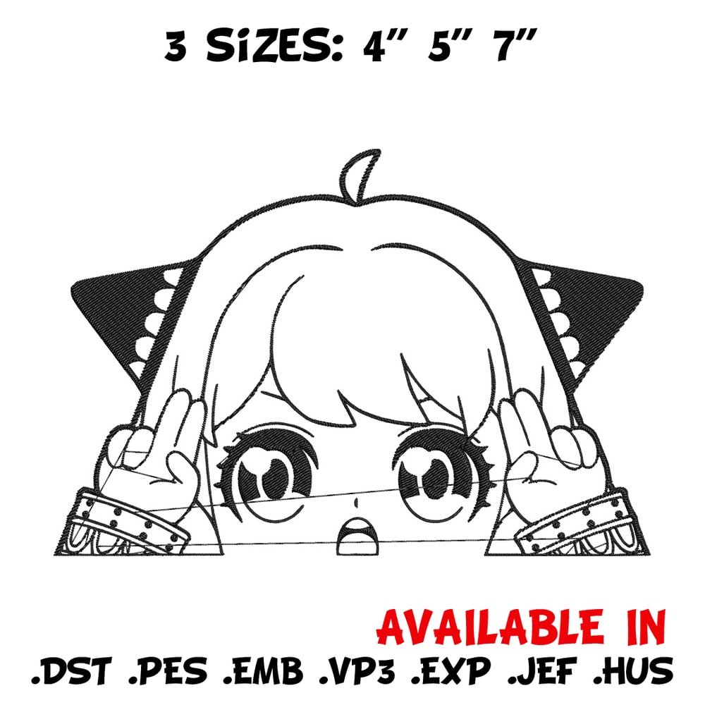 Anya cute Embroidery Design, Spy x family Embroidery, Embroidery File, Anime Embroidery, Anime shirt, Digital download.jpg