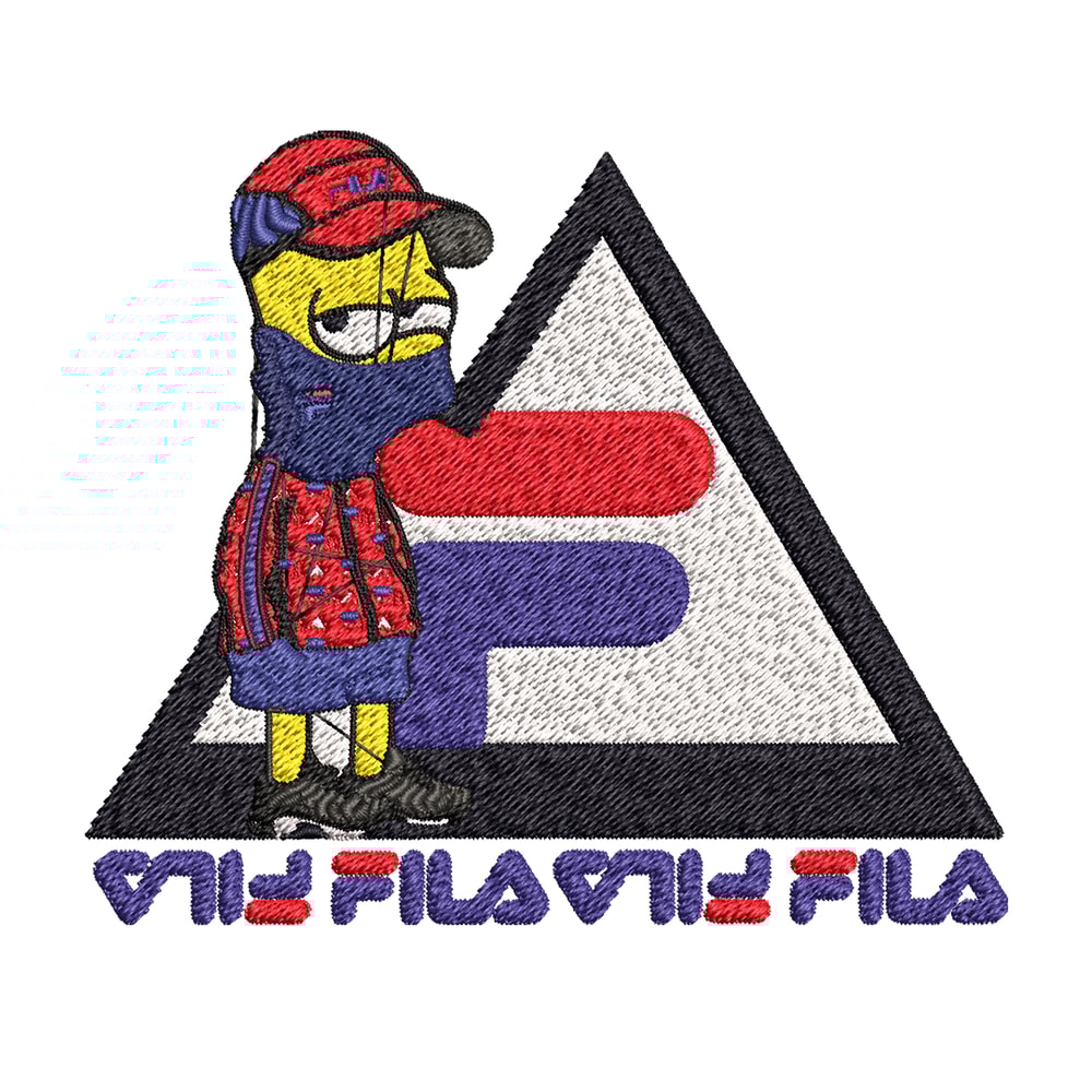 Bart Simpson Fila Embroidery design, Simpson Fila Embroidery, logo design, Embroidery File, Fila logo, Instant download..jpg