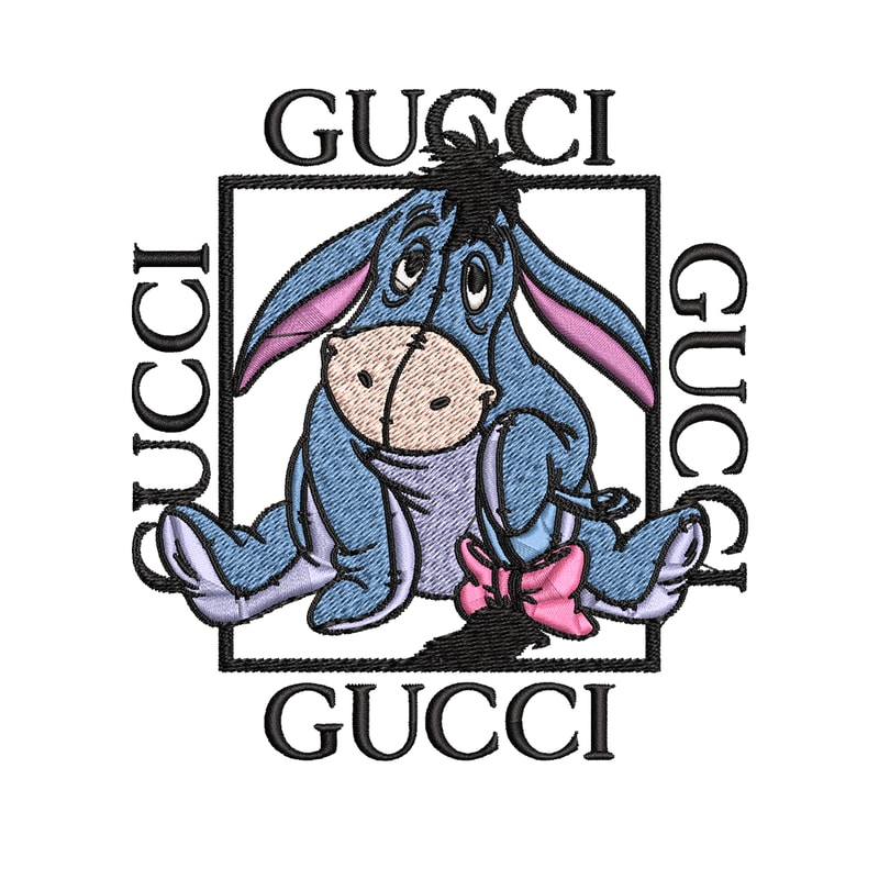 Eeyore Gucci Embroidery design, winnie the pooh Embroidery, cartoon design, Embroidery File, Instant download..jpg